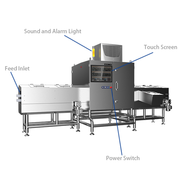 X-ray inspection machine for canned and bottled products Röntgeninspektionsmaschine für Dosen- und Flaschenprodukte