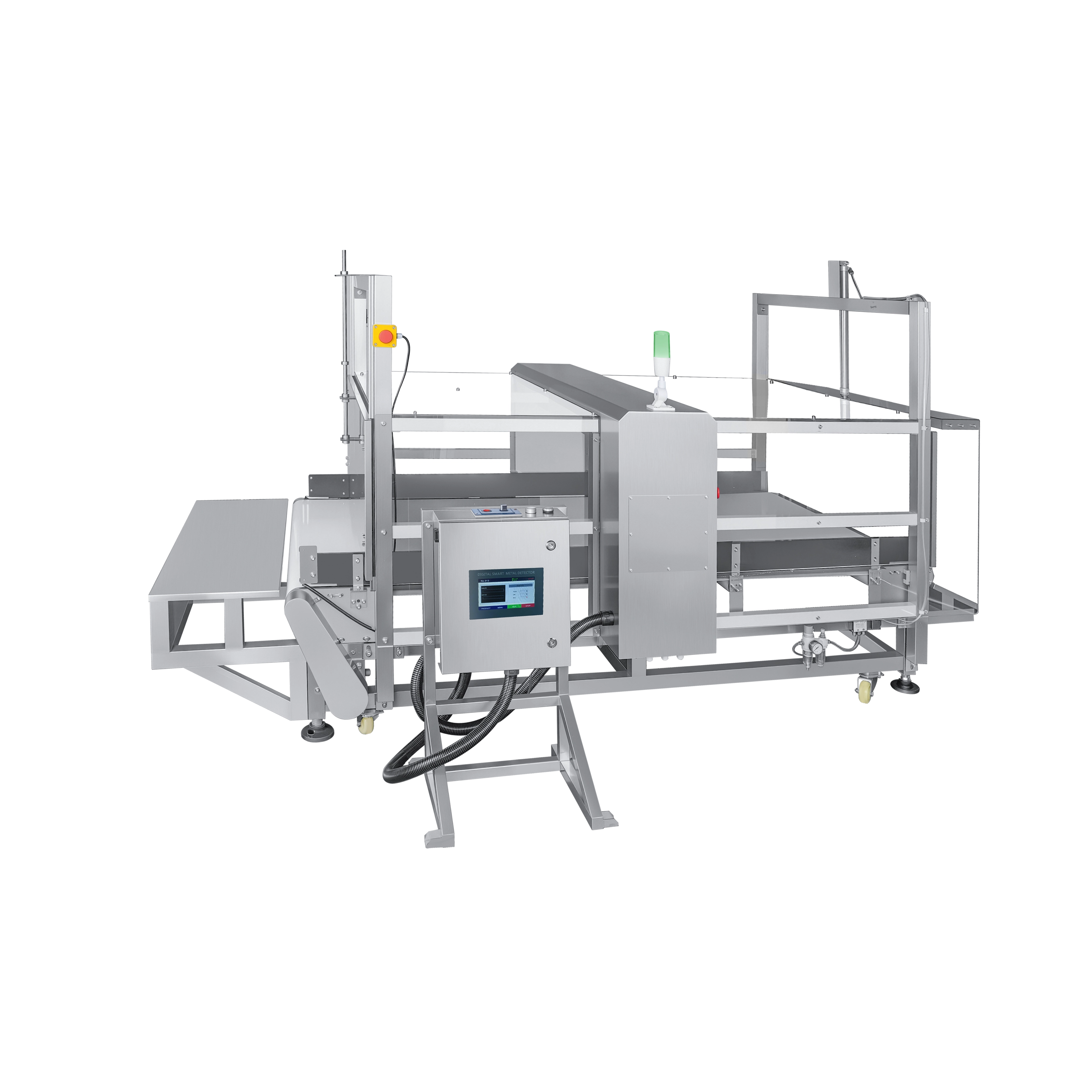 Metalldetektor mit vier transparenten Abdeckungen für elektronische Produkte