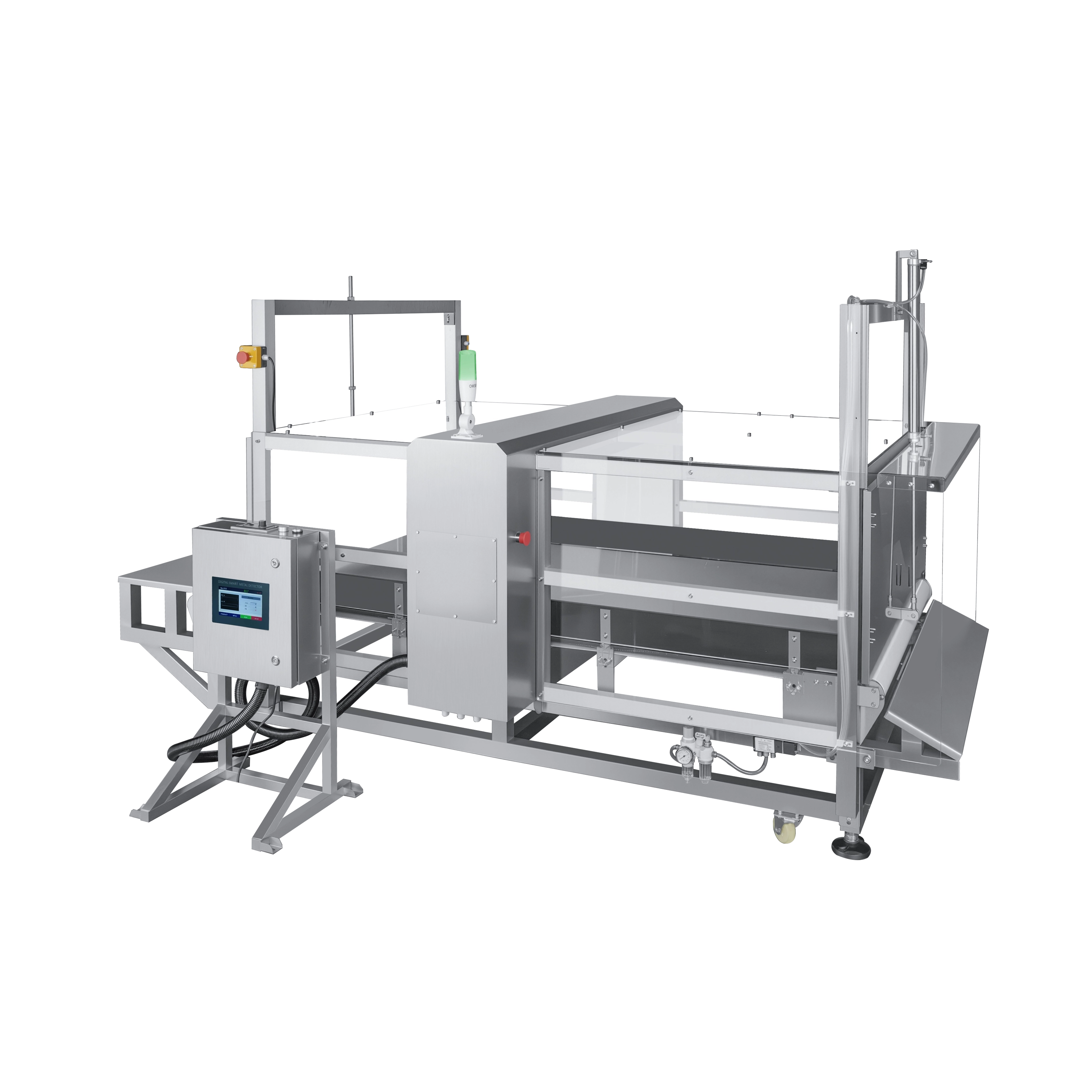 Metalldetektor mit vier transparenten Abdeckungen für elektronische Produkte